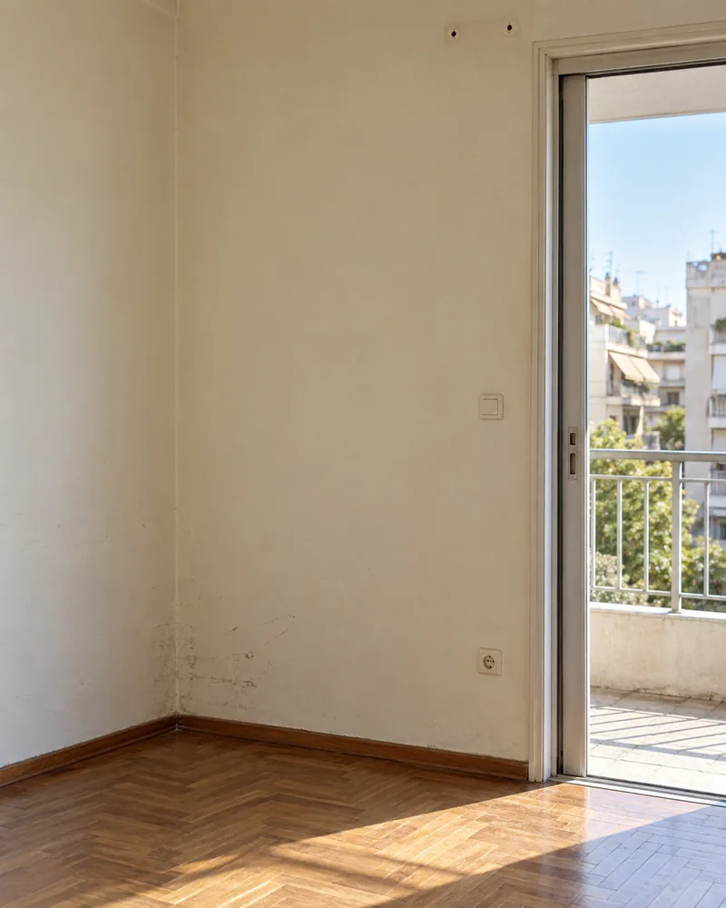Ενδεικτικές τοπικές φθορές σε τοίχο καταλύματος, όχι πραγματική φωτογραφία πριν το έργο